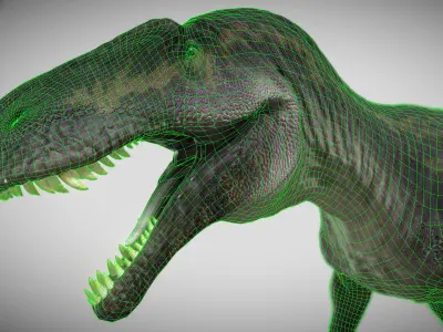 Neovenator a fearsome theropod dinosaur Low-poly 3D model