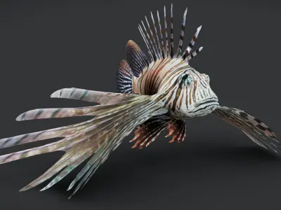Realistic Lionfish Animated 3D model