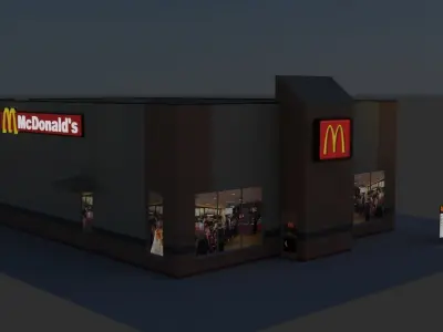 McDonalds Restaurant Low-poly 3D model