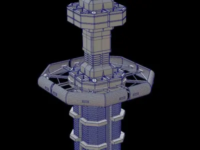 Sci-fi Building city - VR  AR  3D Model Pack purchase