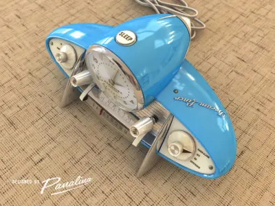 Vintage Clock-Radio DreamLiner - 3d model 3D model