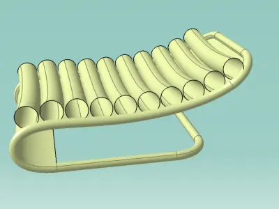 Chair Low-poly 3D model 11