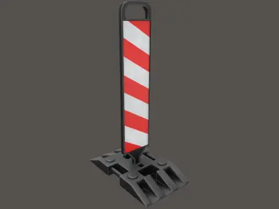 Warning Traffic Post 3D model