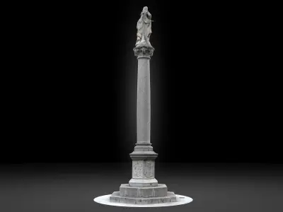 Carlo VI column Low-poly 3D model