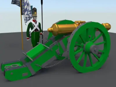 BAVARIA 1806 Artillery regiment LOW POLY Low-poly 3D model
