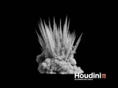 Houdini - Shrapnel Explosion Low-poly 3D model
