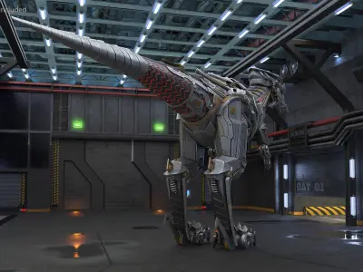 Robotic Dinosaur Rigged for Maya 3D model