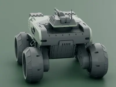 Military Truck B-1 Rigged 3D model