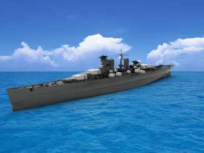 Russian battleship Poltava 3D model