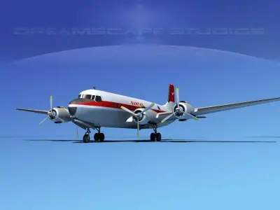 Douglas DC-7B Qantas 3D model