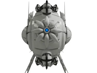 Drone futuristic fish Low-poly 3D model