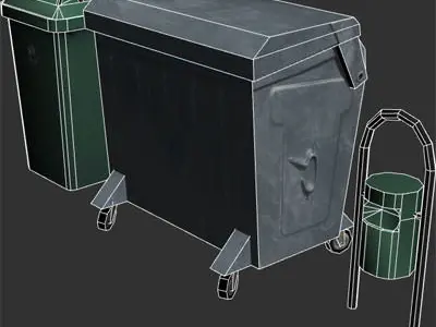 trash can Free low-poly 3D model 2