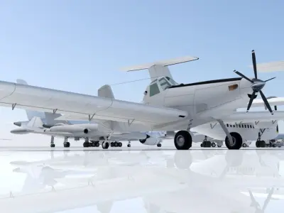 Airtractor AT802 on wheels Static Blank Low-poly 3D model