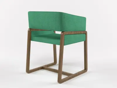 Chair dining - emerald Free 3D model