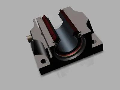 TBR20UU CNC Linear Ball Bearing Support Unit 20MM Free 3D model