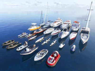 Yacht boat cruise collecttion 1 3D model