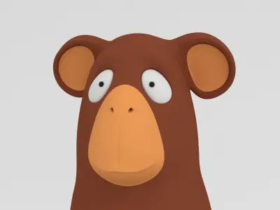 Monkey Cartoon Character Free 3D model