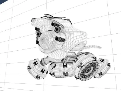 Drone robot Low-poly 3D model