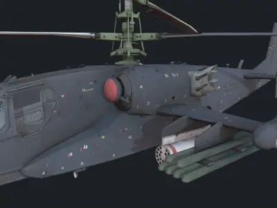 Helicopter Ka-50 Low-poly 3D model