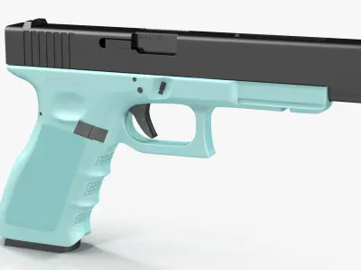 Glock 34 Blue Low-poly 3D model