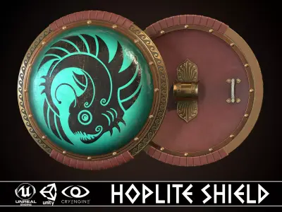 Hoplite Shield Angler Low-poly 3D model