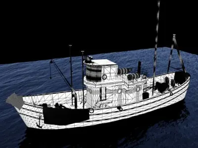 fishing boat 3D model 2