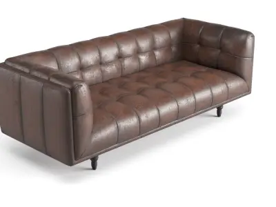 Old Leather Sofa Free low-poly 3D model