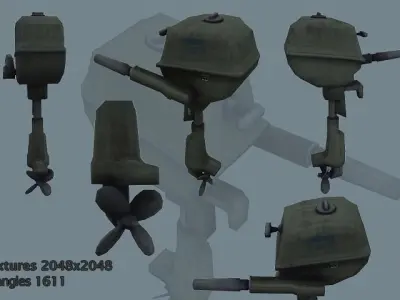 Inflatable boat Low-poly 3D model order