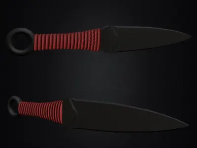 knife package Low-poly 3D model