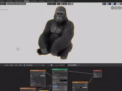 Deco Figurine Monkey Gorilla Side XL Free low-poly 3D model