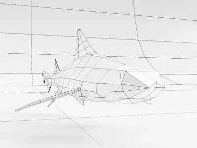 Leopard shark fish low poly 3d model  Low-poly 3D model