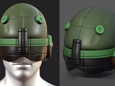 Helmet scifi fantasy futuristic military combat Low-poly 3D model