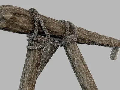 Log Ramp Defense PBR Low-poly 3D model