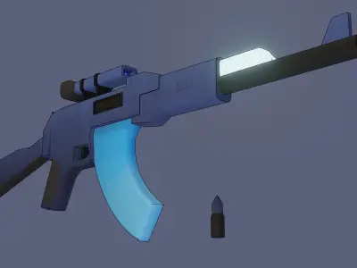 Set Weapons Sci-fi Low-poly 3D model
