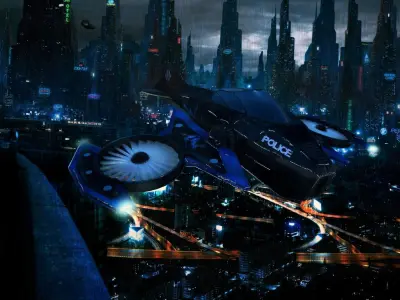 Police aircraft Low-poly 3D model