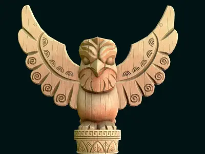 Stylized Wood Totem 5 Low-poly 3D model