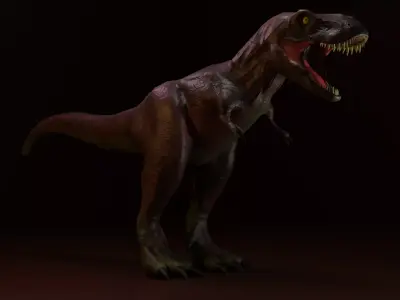 Medium poly T-rex Free low-poly 3D model