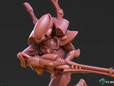 Space Elf Male Soldier Pose 3 - 5 Variants 3D print model