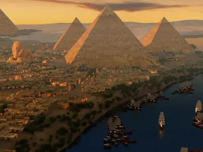 Ancient Egyptian Architecture on the Silk Road Sphinx 3D model