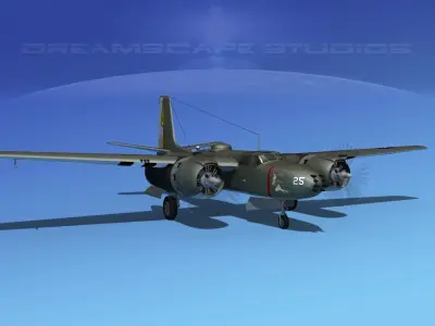 Douglas A-26B Invader V05 3D model