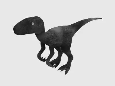 Raptor Dinosaur Low-poly 3D model