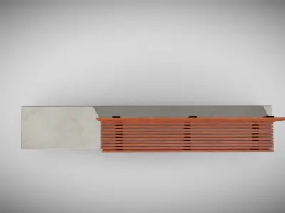 Concrete Bench Low-poly Low-poly 3D model