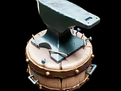 Anvil PBR low-poly 3D model PBR Game ready for Unreal Engine Low-poly 3D model