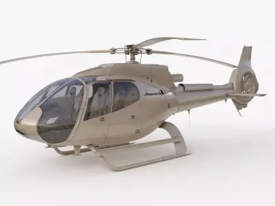 Airbus H130 Clay High Detail 3ds max Vray 3D model