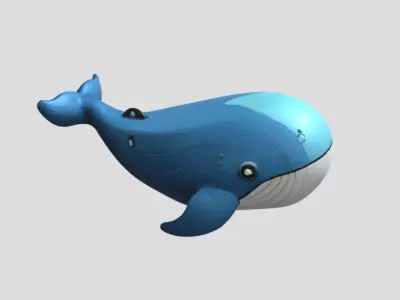 Whale Fish 3D Model PBR Textured Game Ready Low-poly 3D model