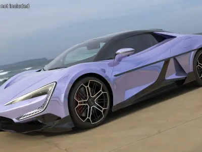 Supercar BYD Yangwang U9 Violet Color 3D model