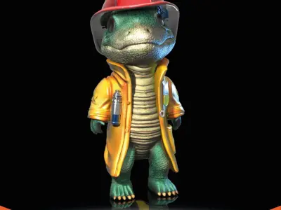 DINO FIREFIGHTER - V018 4 3D model