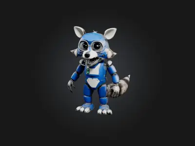 RoboRaccoon Model Low-poly 3D model