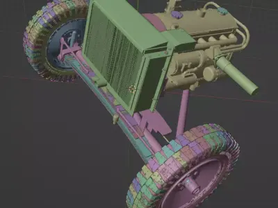 Filter motor and front axle Sdkfz250 3D model