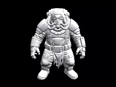 Low Poly Stylized Hazmat Zombie - PBR Low-poly 3D model